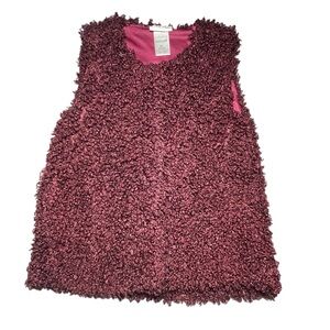 Little Lass Maroon Shaggy Vest Size Small